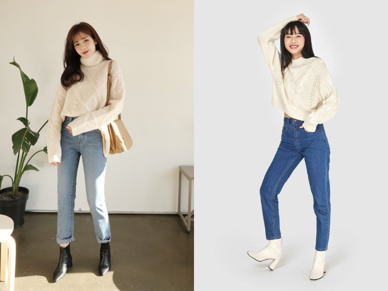 Phối boot với quần jean ôm