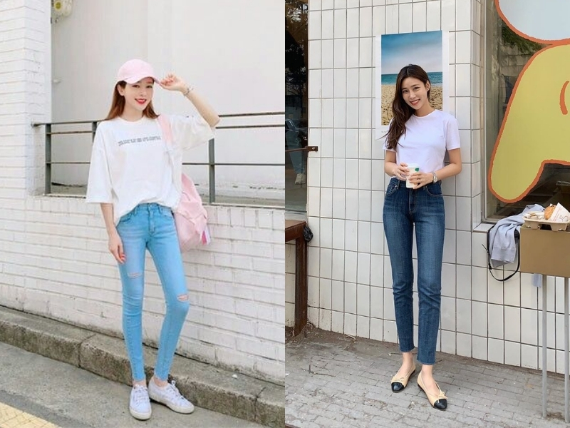 Chọn áo thun kết hợp với túi xách nhỏ