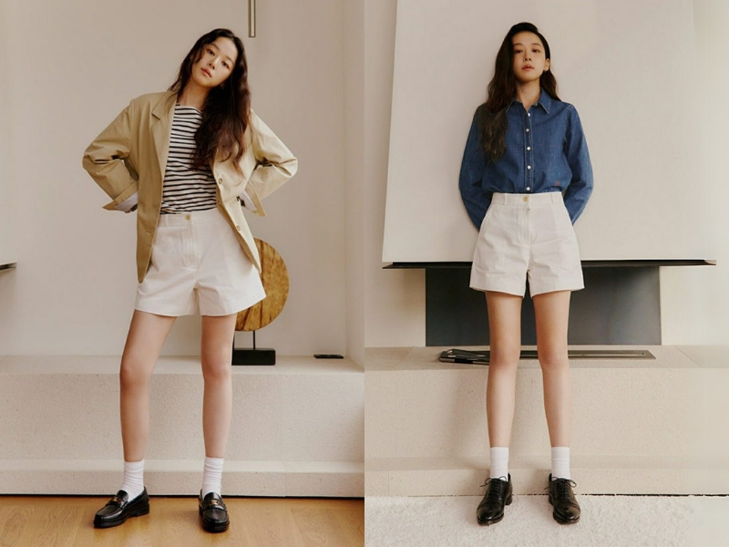 Phối giày loafer với quần short