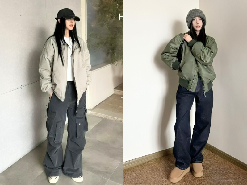 Áo khoác denim mix baggy jean,