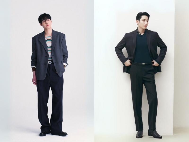 set đồ blazer đen và đồng hồ