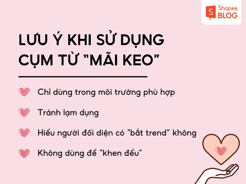 Lưu ý khi sử dụng từ "mãi keo"