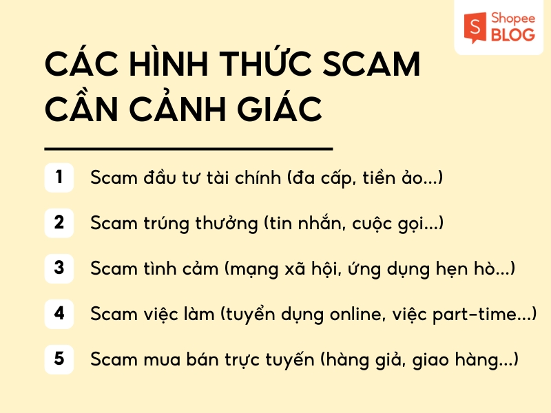 Các hình thức scam phổ biến nhất hiện nay