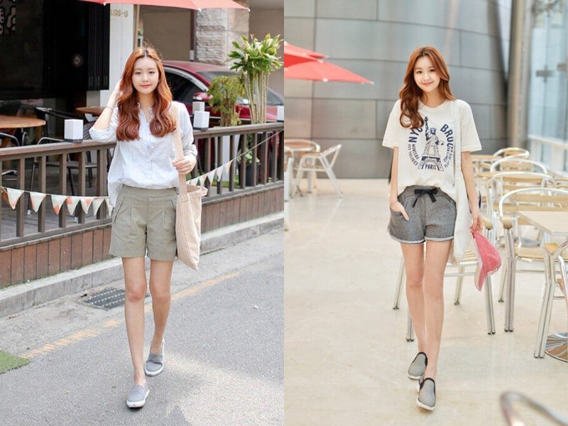 Phối đồ với giày slip-on trắng trendy