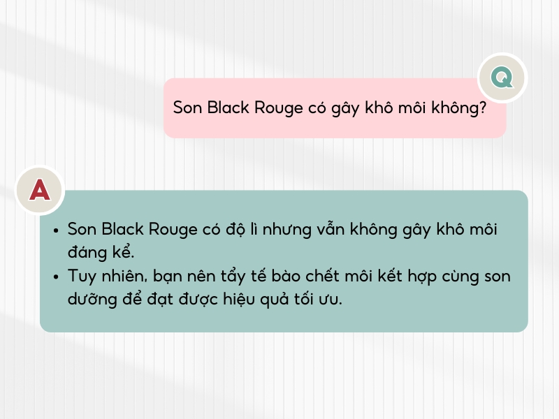Son Black Rouge có chứa thành phần dưỡng ẩm nhưng bạn vẫn nên dưỡng môi