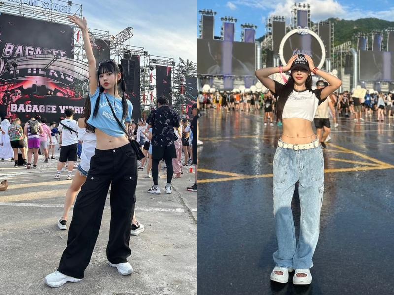 Áo babytee phối cùng quần ống rộng