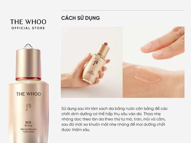 Hướng dẫn chi tiết cách sử dụng serum Bichup của Whoo