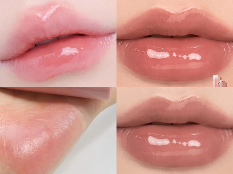 Các hiệu ứng trên môi của thỏi Romand Juicy Lasting Tint màu 37
