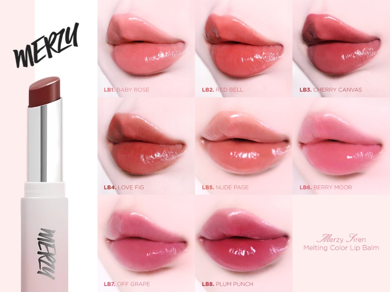 Full bảng màu son Merzy Siren Melting Color Lip Balm