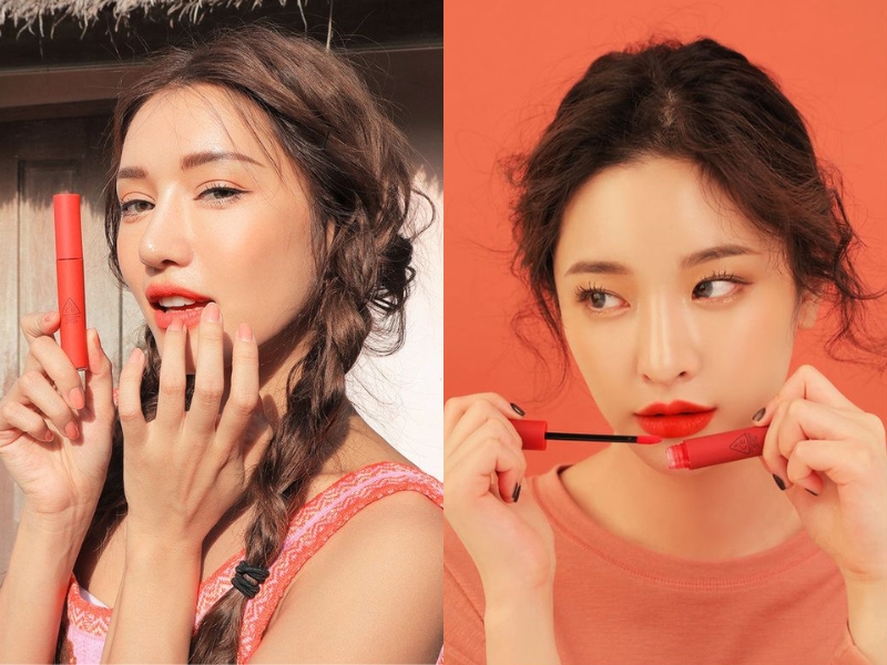Son màu cam cháy 3CE Velvet Lip Tint