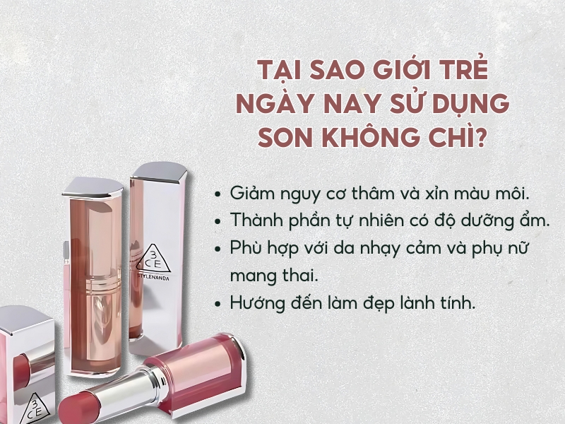 Son không chì dần trở thành xu hướng làm đẹp hiện nay