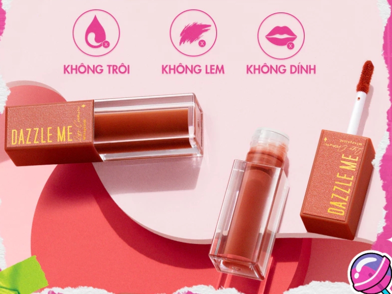 Son môi màu đỏ cam DAZZLE ME Mousse Lip Cream
