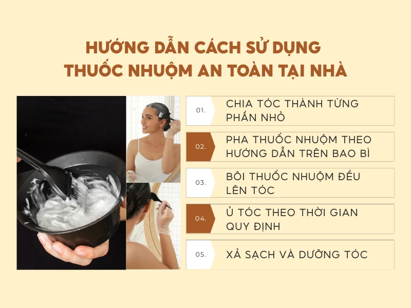 Hướng dẫn cách sử dụng thuốc nhuộm tóc an toàn tại nhà