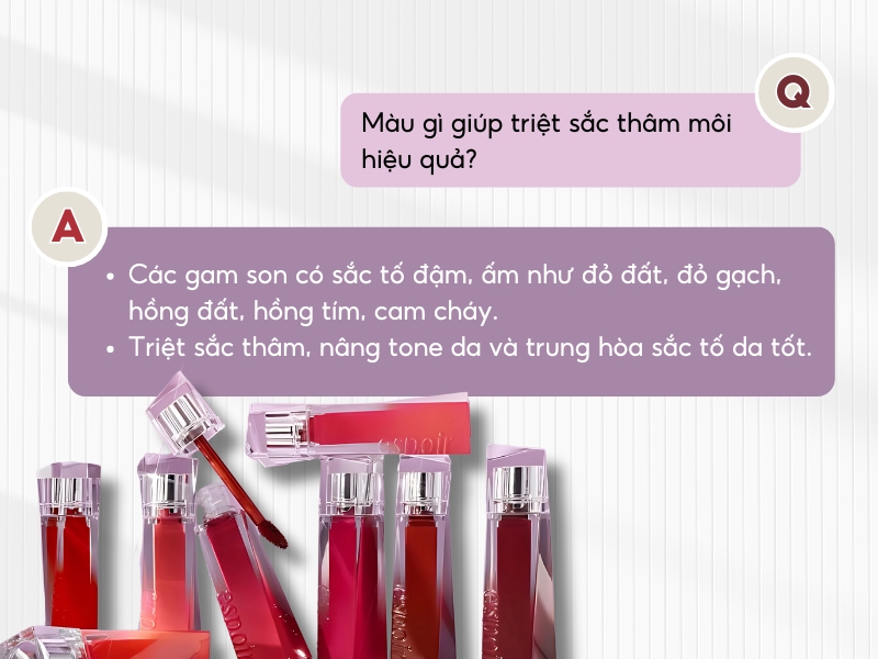 Những màu giúp triệt sắc thâm môi khá tốt