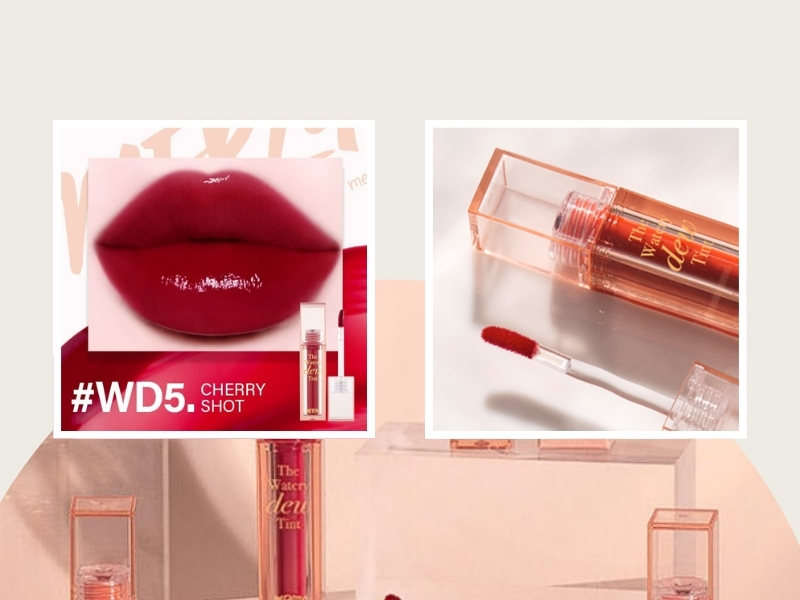 Màu son đỏ cherry tươi Merzy The Watery Dew Tint Cherry Shot #WD05