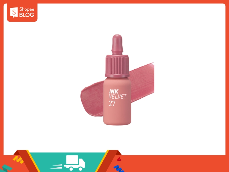 Son Peripera Ink Velvet màu 27 Strawberry Nude