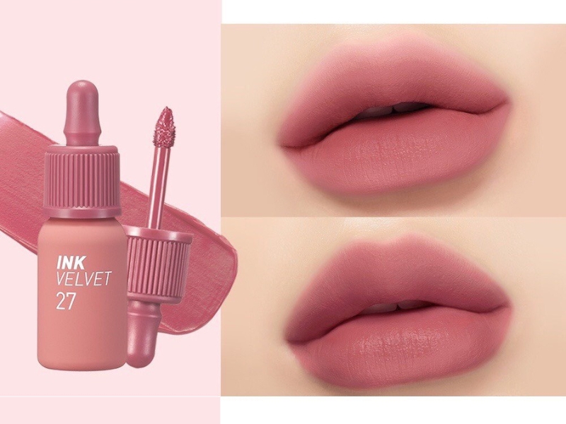 Son Peripera Ink Velvet màu 27 Strawberry Nude