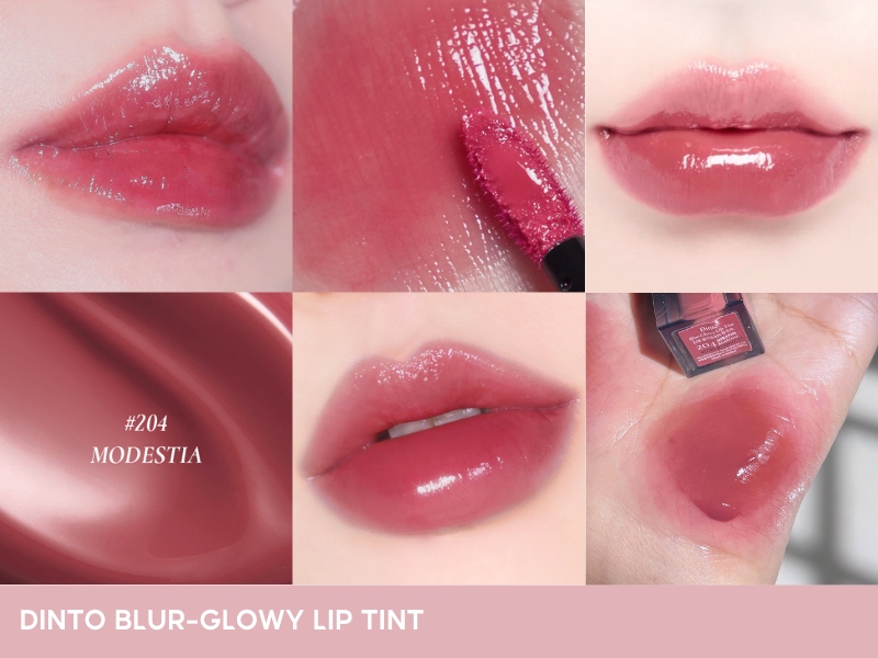 Son DINTO cho da ngăm Blur Glowy Lip Tint 204