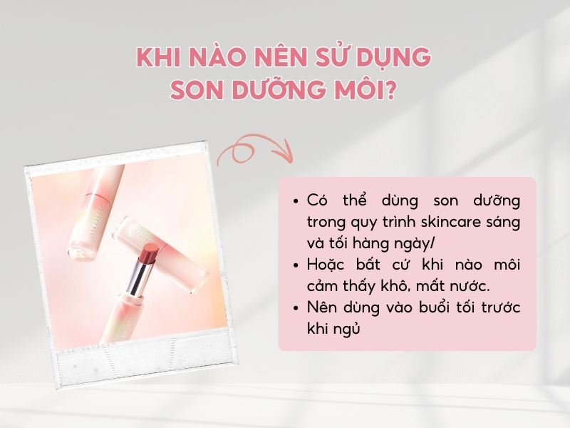 Sử dụng son dưỡng trong quy trình skincare sáng và tối