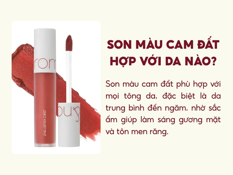 Son màu cam đất hợp với da nào?