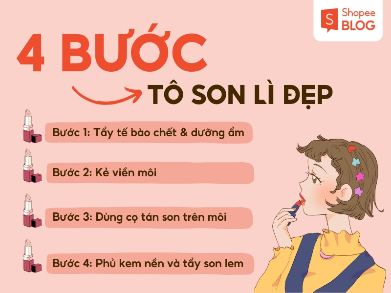 Các bước đánh son lì