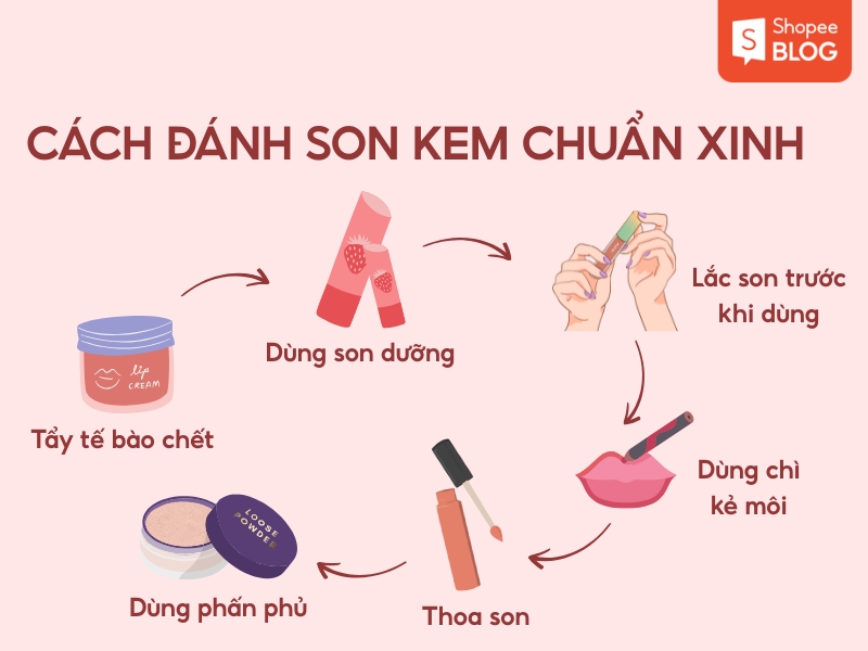 Cách đánh son kem lên màu chuẩn