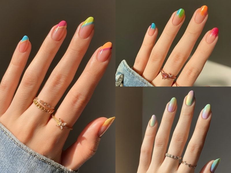Mẫu nail đa sắc