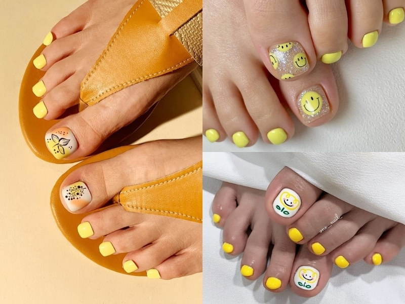 kiểu nail vàng neon