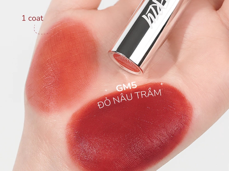 Merzy The Glam Mellow Tint màu đỏ nâu trầm