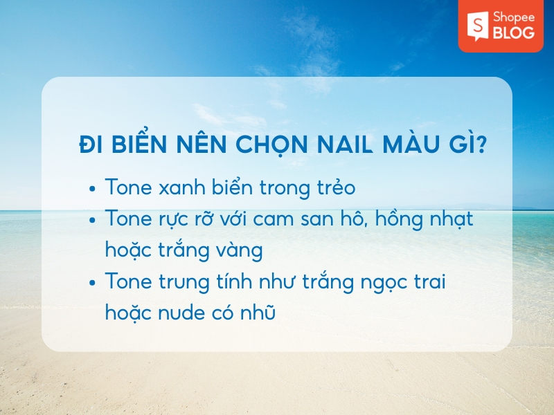 màu sắc nail đi biển