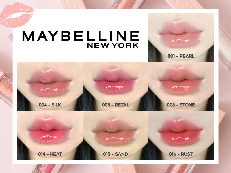 Full bảng màu son bóng Maybelline Lifter Gloss
