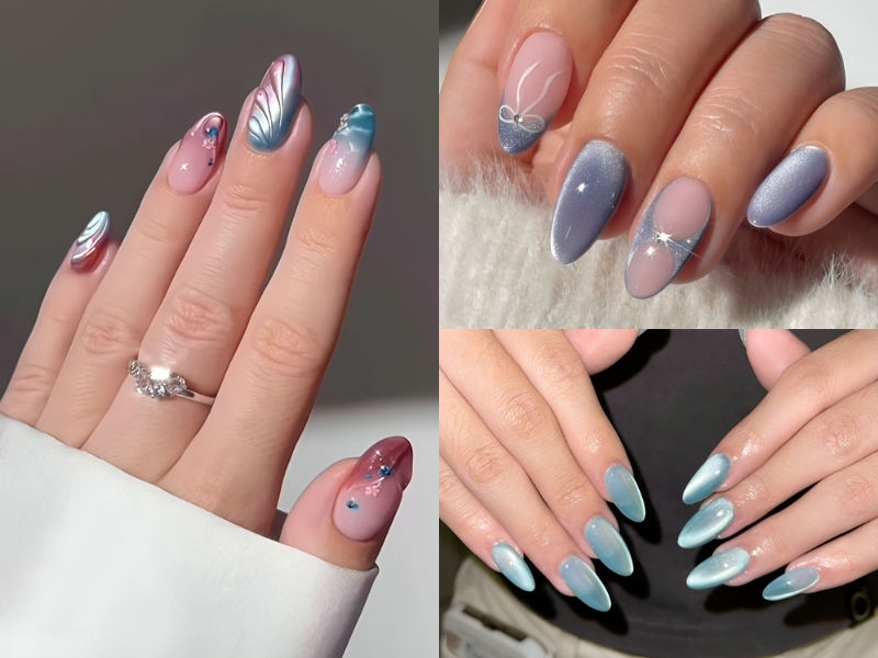 Mẫu nail mùa hè mắt mèo