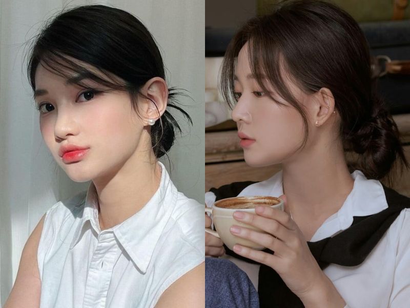 tóc búi thấp