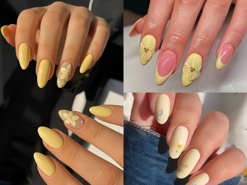 Mẫu nail tone vàng ngọt ngào