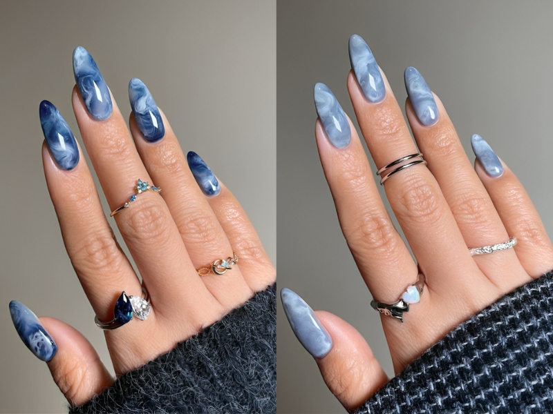 Bộ nail đi biển hoạ tiết sóng biển