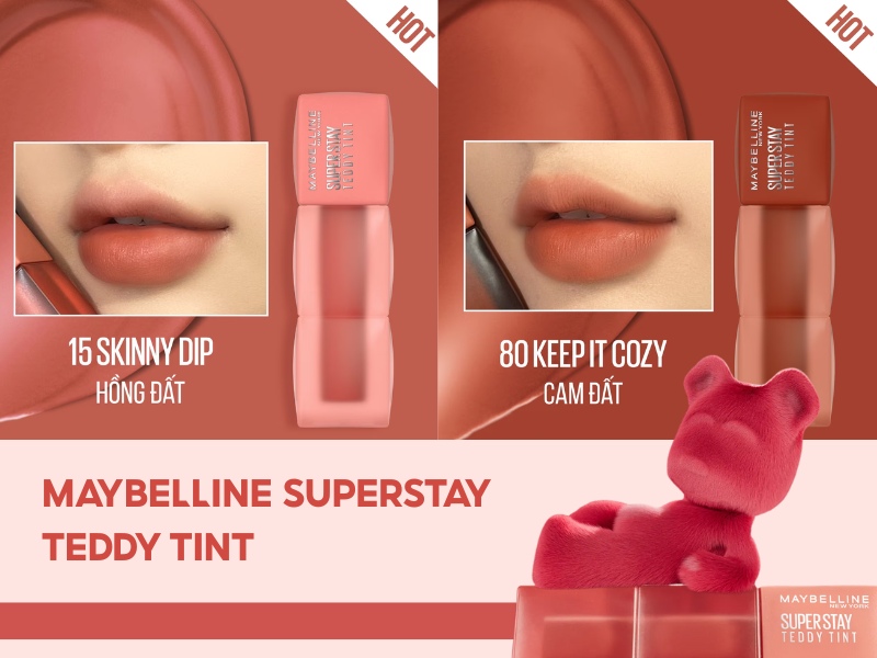 Màu đẹp nhất của dòng son Maybelline Superstay Teddy Tint
