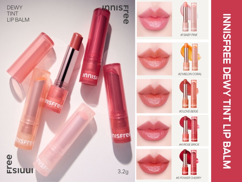 son dưỡng có màu không thâm môi Innisfree Dewy Tint Lip Balm