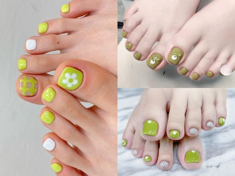nail chân tông xanh pastel