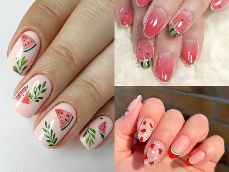 Mẫu nail dưa hấu