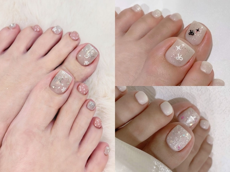 nail chân hạt nhũ