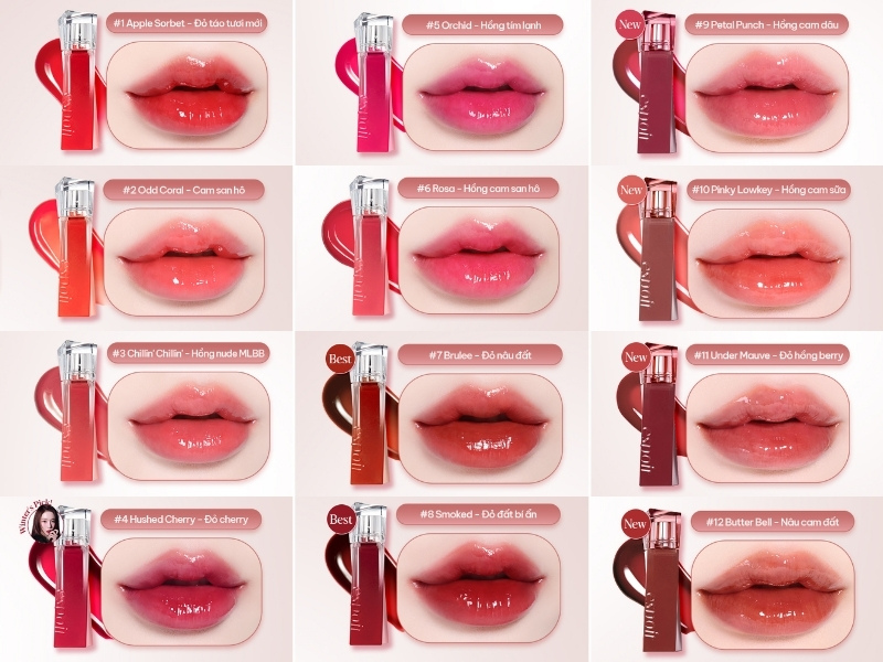 Full bảng màu son Espoir Couture Glaze