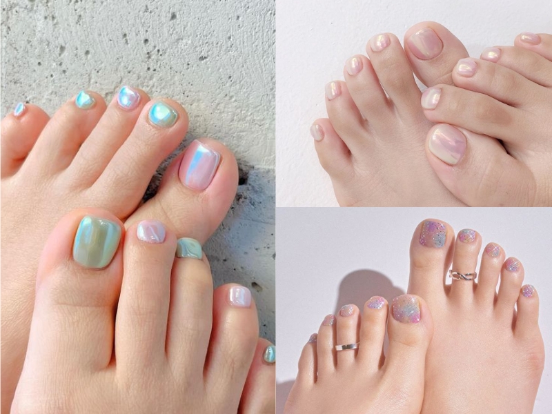 Nail đi biển pha ánh nhũ