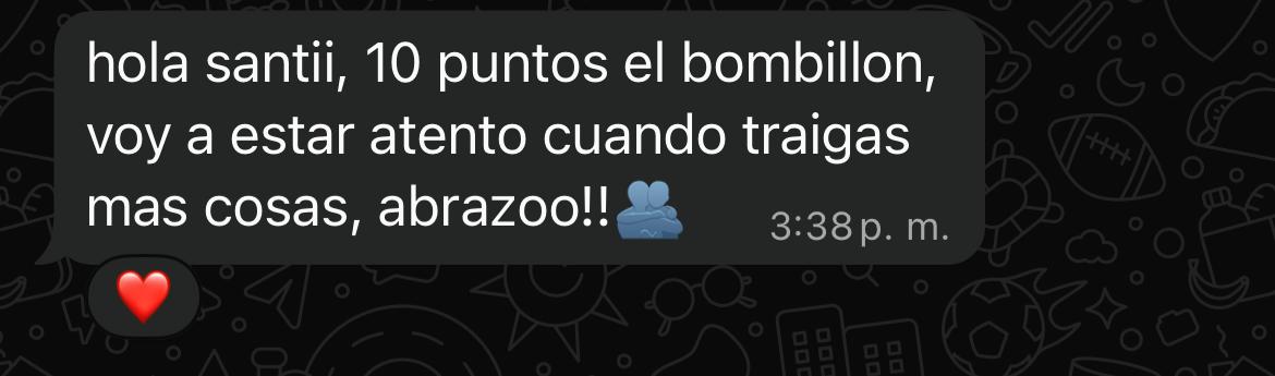 Captura de opinión de cliente.