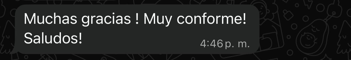 Captura de opinión de cliente.