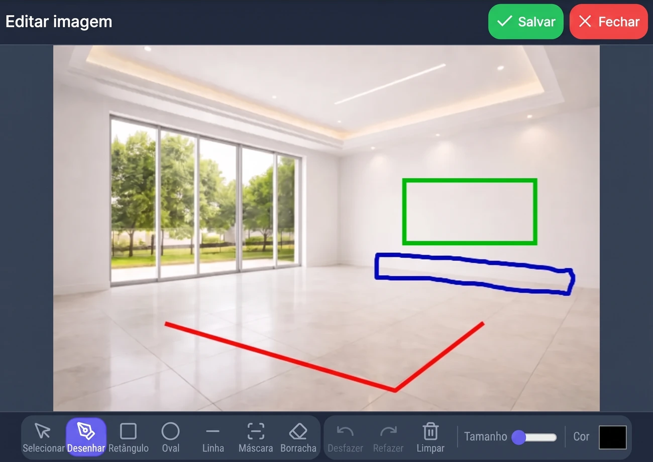 Edição de design com IA usando pinceladas