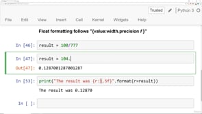 Video thumbnail: 009 Print Formatting with Strings