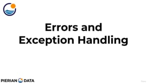 Video thumbnail: 001 Errors and Exception Handling
