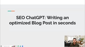 Video thumbnail: SEO ChatGPT: Writing an optimized Blog Post in seconds