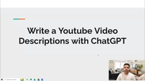 Video thumbnail: Write a Youtube Video Descriptions with ChatGPT