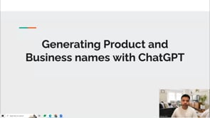 Video thumbnail: Generating Product and Business names with ChatGPT